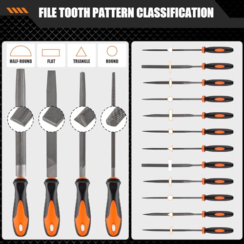 Metal File Set, 17PCS Alloy Steel with Case