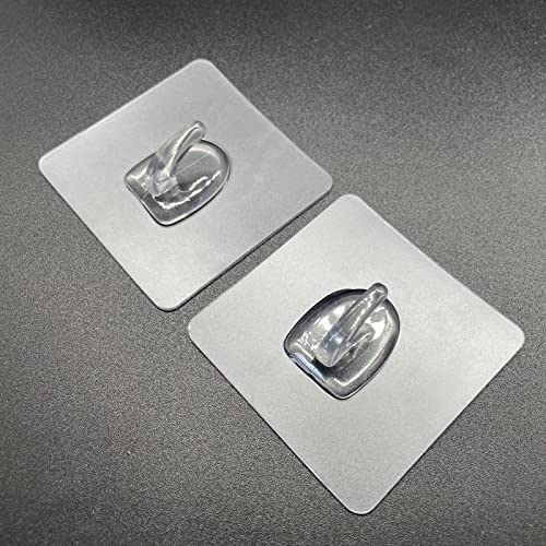 Adhesive Hooks, Heavy Duty Utility Hooks 20 lb(Max) Waterproof and Oilproof Removable, 20 Pack Seamless Hooks Reusable Wall Hook for Kitchen Bathroom Bedroom Office