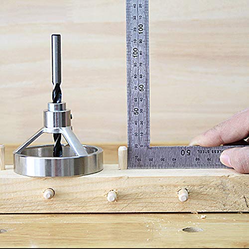 BestTeam Straight Hole Drilling Positioner, 90 Degree Drill Guide 5/6/7/8/9/10/12mm Drill Bit Hole Puncher Locator Jig Stainless Steel Bushing Woodworking Tools (16)