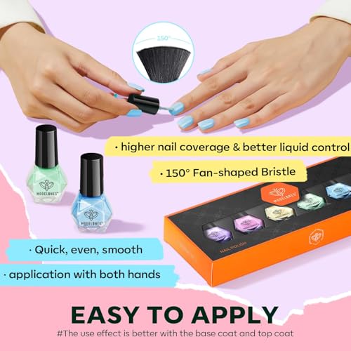 modelones Quick Dry Nail Polish Set, 6 Colors Macaron Pastel Pink - color: A07-Macaron