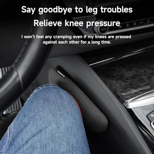 Alcantane Elbow Rest: Memory Foam Support for Car Legs and Knee, Anti-Fatigue - color: black left hand pad