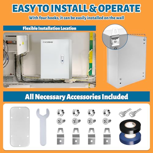 Electrical Junction Box 20x12x10, NEMA 4X IP66 Steel Enclosure Box - size: 20 x 12 x 10''