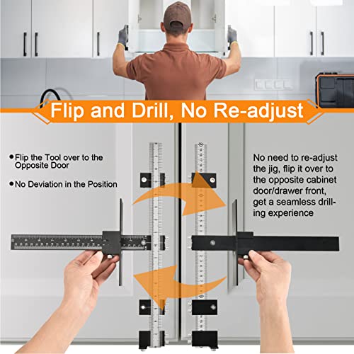 Cabinet Pull Template, All Metal | Upgrade Cabinet Door/Drawer Hardware Template, for Handle/Knob/Pull Installation, Adjustable Cabinet Hardware Jig