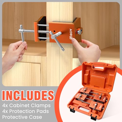 ECY Cabinet Clamps, Cabinet Face Frame Alignment Tool, 4 Pack, Orange - color: Orange - 4 Pack