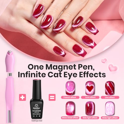 Beetles Cat Eye Magnet, 3 in 1 Nail Magnet for Cat Eye Gel Nail Polish - color: 0-1 Cat Eye Magnet