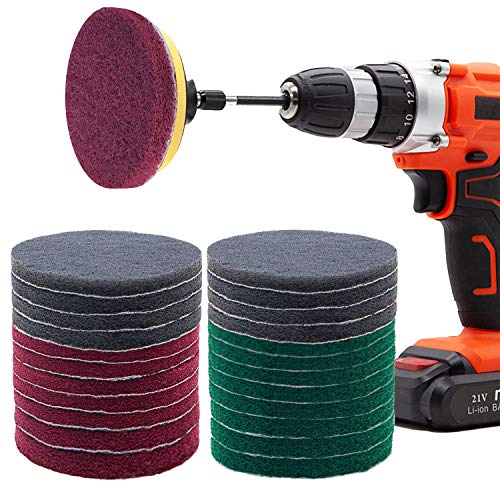 4 Inch 26 PCS Scouring Pads Drill Brush Power Scrubber Cleaning Kit - size: 4 Inch 26 Pieces