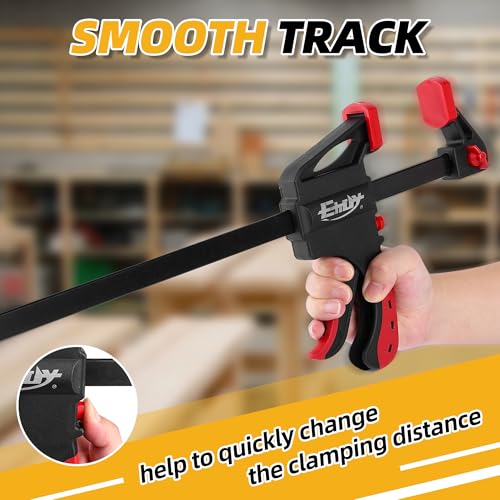 24" Bar Clamps for Woodworking, 2PCS 130lbs One-Handed Clamp/Spreader