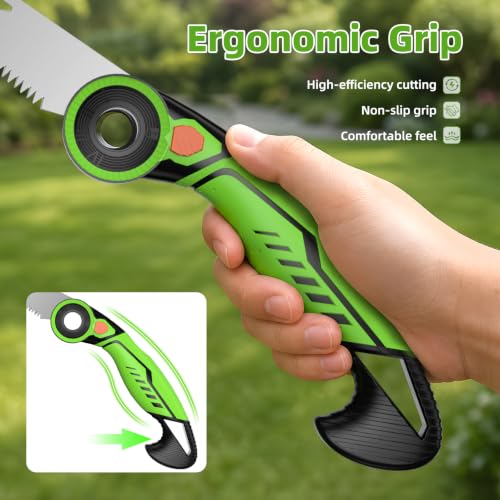 AIRAJ 7" Pruning Saw for Tree Trimming, Folding Saw with SK5 Steel Blade - size: 7 Inch