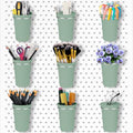 Pegboard Cups With Loops, 9 Pack Matcha Green Peg Board Holder Organizer - color: Matcha Green