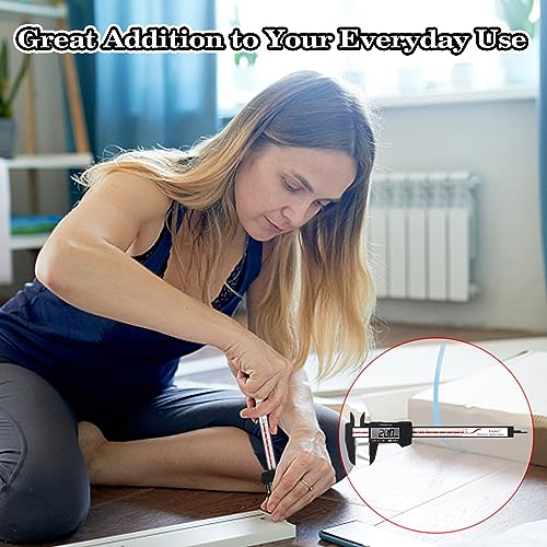 Digital Caliper, Esydon Upgraded Calipers 6 inch, Measuring Tool, Electronic Ruler, with Large LCD Screen, Auto-Off Feature, Inch and Millimeter Conversion, Plastic Case, Perfect for Household, DIY