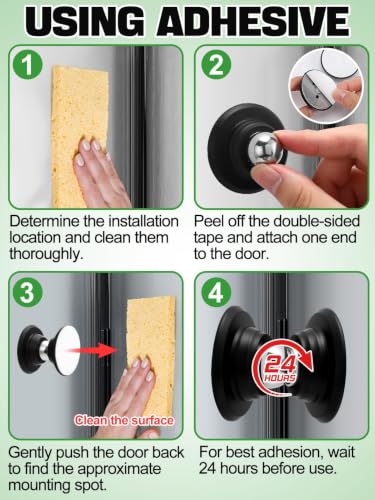 Acostop RV Magnetic Door Catch with Adhesives Screws, 1 Pack