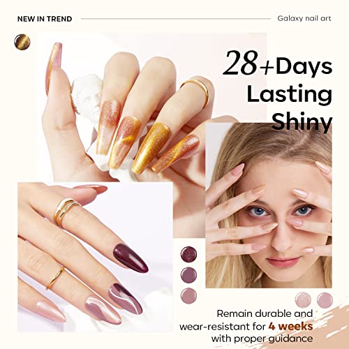 modelones Fall Gel Nail Polish Set 6 Colors, Nude Brown Burgundy - color: A Nude Brown