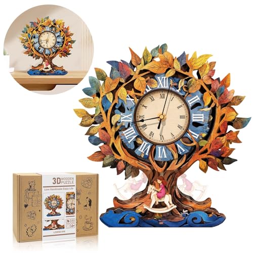 3D Wooden Puzzles for Adults-Tree of Life Clock Puzzle-Adult Craft - color: Tree of Life Clock