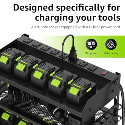 HUPBIPY Modular Power Tool Organizer Wall Mount Drill Holder Garage Shelf - color: Black 1 pack