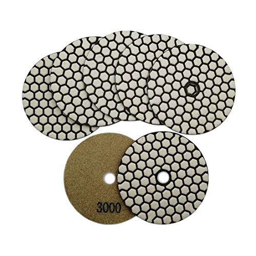 SHDIATOOL 7PCS 4-Inch Dry Diamond Polishing Pads 3000 Grit for Granite - style: Grit 3000