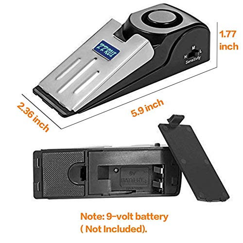 ZZRUI Door Stop Alarm with 120dB Siren, Portable Wedge Door Stopper Security Alarm for Travel, Home, Apartment, Hotel, Entry Alert & Self Defense Device – 1 Pack - size: 1 Pack