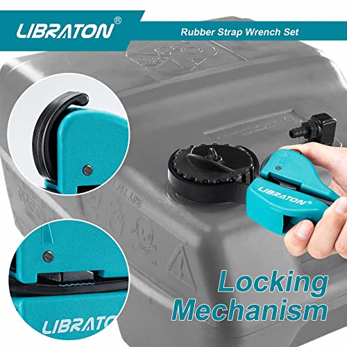 LIBRATON 2PCS Strap Wrench Set, Oil Filter Wrench, Rubber Strap Wrench