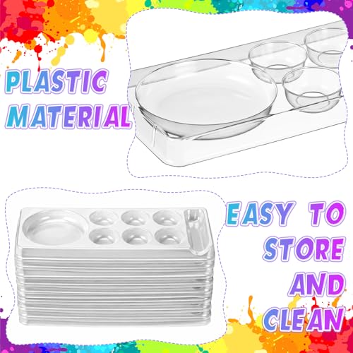 100 Pcs Large Clear Rectangle Paint Tray Palette Disposable Watercolor Palette Acrylic Pallet Color Mixing Tray for Painting Party Oil Watercolor Craft Supplies DIY Art Painting - style: Rectangle