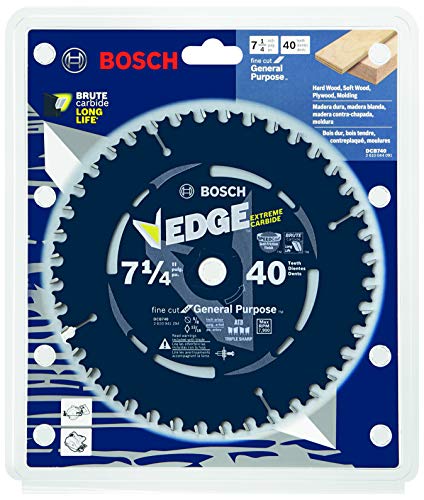 BOSCH DCB740 7-1/4 In. 40 Tooth Edge Circular Saw Blade for Fine Finish - size: 7-1/4" Diameter, style: 40 Teeth