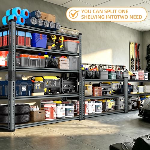 Shelving Unit, 2850LBS Heavy Duty Metal Shelves for Storage, 5-Tier Adjustable Boltless Storage Rack for Kitchen Garage Warehouse Pantry, 36" Wx16 Dx72 H, Black - size: 36"Wx16"Dx72"H