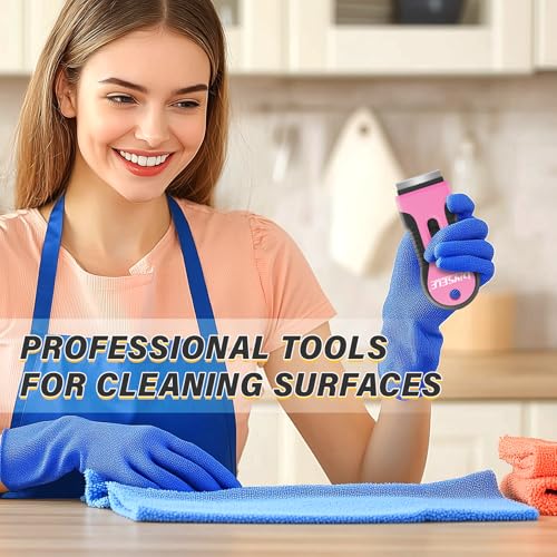 DIYSELF 2 Pack Razor Blade Scraper, Razor Scraper with 10 Spare Blades - color: Pink