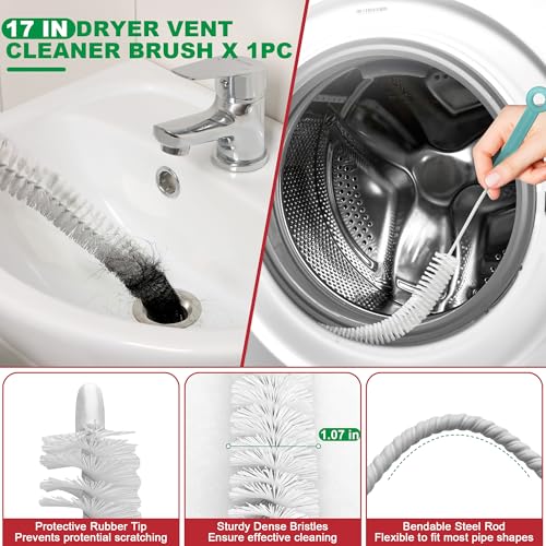 EastLink Drain Snake Tool Set 18Pcs, Drain Clog Remover & Cleaner Brush Kit