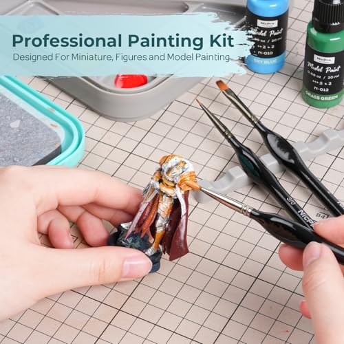 Nicpro Miniature Painting Kit with Wet Palette, Detail Paint Brush Drybrush - color: Blue