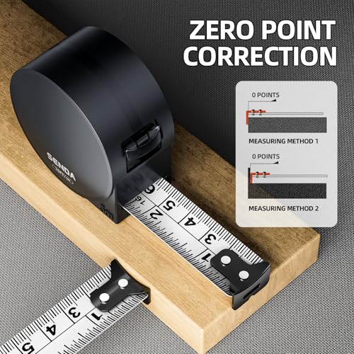 SENDA Tape Measure 16FT/5M, Compact Mini Measuring Tape, Black and White Faceted Ruler Tape, Easy-to-Read Metric/Inch Measurements for Home, Office & DIY Crafts Use(16Ft) - color: Circle, size: 16 FT