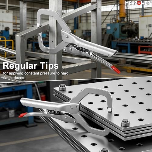 MAXPOWER 11" Self-Adjust Locking C-Clamp – 3.7" Jaw Opening, Regular Tip - style: Regular Tips | 11"