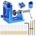 Pocket Hole Jig Kit with Adjustable Drill Guide, Stop Collars, 30PCS Screws & Plugs, Allen Wrench – Complete Woodworking Joinery System