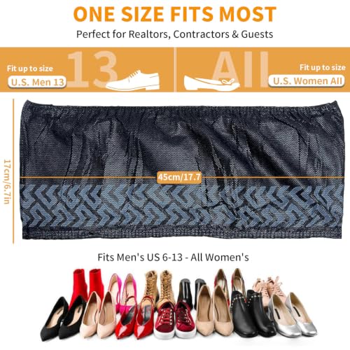 Shoe Covers Disposable, Extra Large 50 Pack, Non-Slip Indoor - color: Black Set -50pack