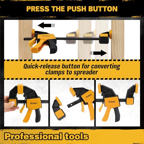 8-Piece Clamps for Woodworking - 4 Pcs 6 inch Bar Clamps, 4 Pcs Heavy Duty Metal Spring Clamps, Bar Clamps with 150 LBS Load Limit, Quick Release Triggers - style: 8-Piece 150lbs