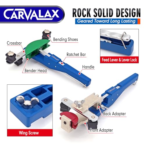 CARVALAX Blue Pipe Tube Bender Set, Reverse Adapters, for 1/4” to 7/8” O.D