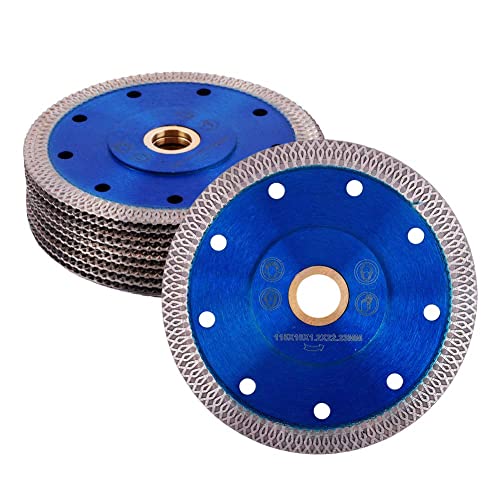 GoYonder 10pcs 4" Grinder Blades Tile Blade, Diamond Saw Blade for Cutting Porcelain Tiles Granite, 115mm Tile Cutting Blade for Angle Grinder - size: 4" - Blue (10 Count)
