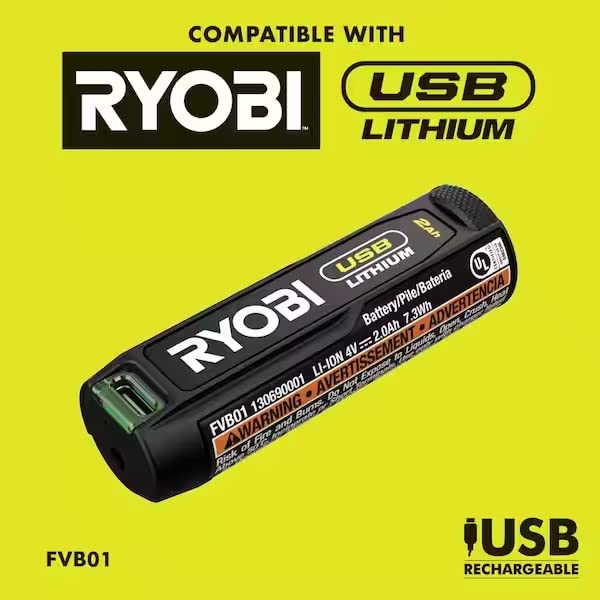 RYOBI USB Lithium Rotary Tool KIT with 2.0 AH USB Lithium Battery and Charging Cable FVM51K