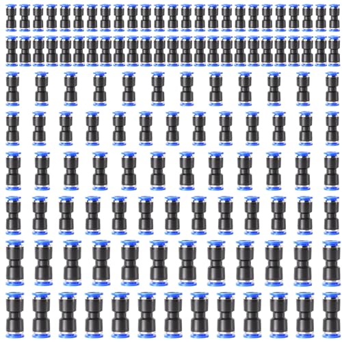 TAILONZ PNEUMATIC Straight Push Connectors Plastic Quick Release Connectors Air Line Fittings for 4 6 8 10 12 Tube (125 pcs) - size: 5/32''OD/1/4''OD/5/16''OD/3/8''OD/1/2''OD, style: 125PCS