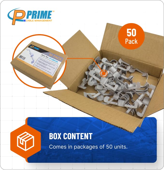Conduit Cable Support Clip to Ceiling Wire, Threaded Rod & Flanges. Heavy Duty Spring Steel Clip 50 Pack - size: 50 Pack