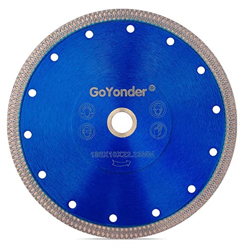 GoYonder Tile Blade 7 Inch, Super Thin Diamond Saw Blade for Cutting Porcelain Tiles, Granite Marble Ceramics (7"-Blue) - size: 7"