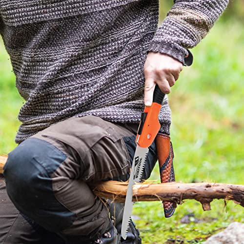 Folding Hand Saw, Pruning Saw for Trimming Gardening Camping Hiking Orange
