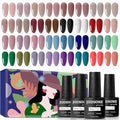 JODSONE 32 Colors Gel Nail Polish Kit with Base Coat Matte Glitter Top Coat Soak Off Manicure Tools Manicure Salon DIY at Home - color: B29
