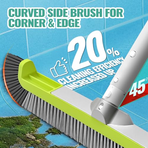 18" Pool Brush Head - Scrub Brush, Curved Ends, Fits Φ1.25” Poles - color: Dark Gray & Gray