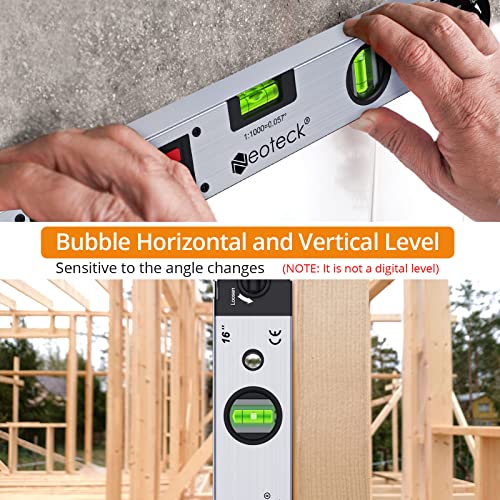 Neoteck 16 inch Digital Angle Finder 225°Aluminum Protractor LCD Backlight - color: Silver