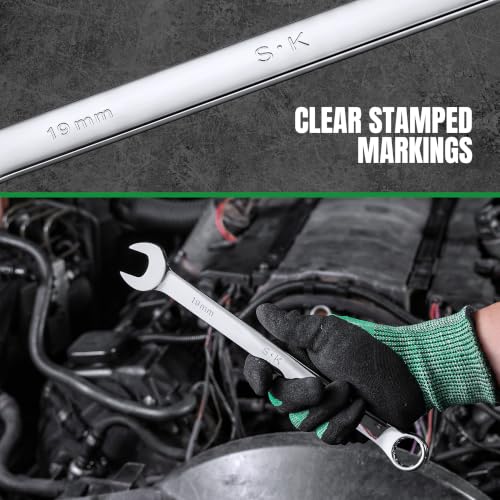 SK 19 mm Combination Wrench, Metric, Premium CR-V Steel - size: 19 mm