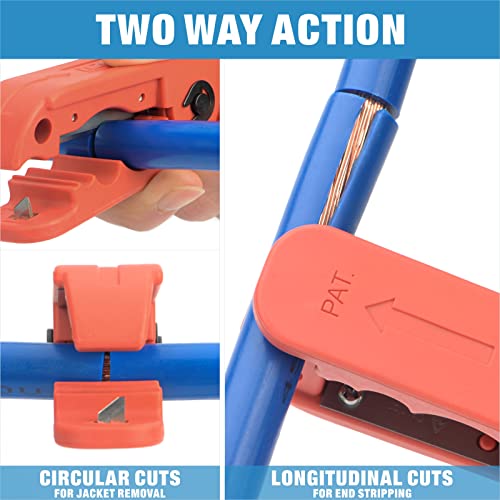 iCrimp ICP-240 Cable Stripper for AWG 12 to 4/0 Round Cables, Radial Wire Stripper with 2 Extra Blades (Pack of 2) - size: 3.9 x 1.2 inch (Pack of 2)