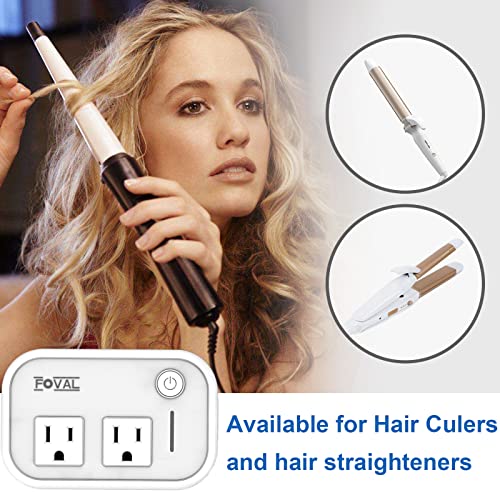 FOVAL Power Step Down 220V to 110V Travel Voltage Converter International Power Adapter for Hair Straightener/Curling Iron with 4-Port USB Charging US/UK/AU/EU Universal Plug Adapter (White)