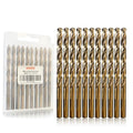 Luckyway 1/4 Inch Cobalt Drill Bits (10 Pack), M35 HSS Metal 1/4" Drill Bit Titanium Nitride Coated for Hard Metal, Stainless Steel, Cast Iron, Wood and Plastic, with Storage Case - style: 1/4" (10Pcs) Cobalt Drill Bits