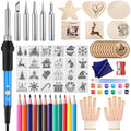 Beeveer 121 Pcs Wood Burning Kit Christmas Wood Burning Pen Tool Set DIY