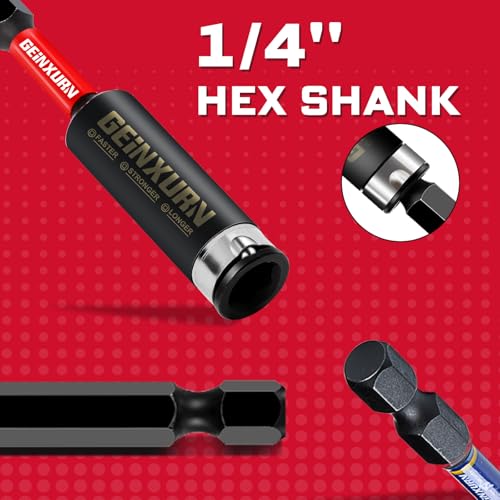 Geinxurn Magnetic Torsion Impact Bit Holder, 4PACK Extension Locking Socket Drill Bit Holder S2 Alloy Steel Hex Shank Quick-Change Drill Bit Guide(2.5" 3" 6" 12") - style: Multi Size -Bit Holder-4PCS