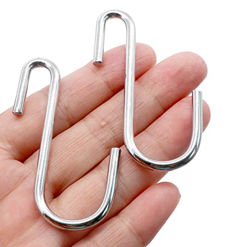 30 Pack 2.4 inches Heavy Duty S Hooks for Hanging, Pan Pot Holder Wire Shelves Rack Hooks for Hanging, S Shaped Hanger Metal Hooks for Kitchen Pots Utensils Jeans Clothes Bags Hats Towels Plants - size: 2.4 inch