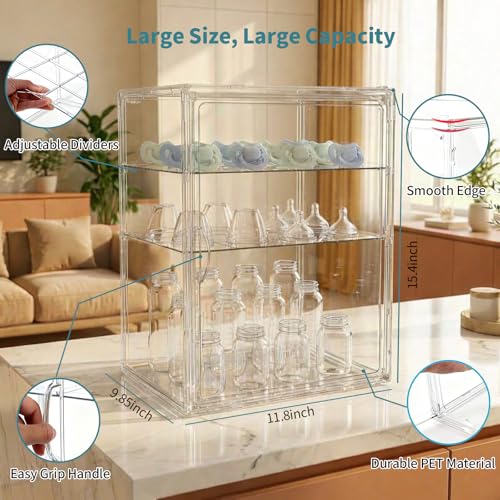 Upgraded Baby Bottle Storage Organizer for Countertop Cabinet, Thickened - size: X-Large